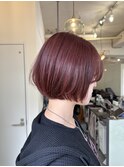 赤髪ピンクラベンダーショートボブ