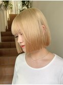 ミルクティーグレージュカラーアッシュグレーベージュカラーボブ