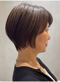 表参道白髪ぼかし上質ナチュラルショートアッシュベージュ40代