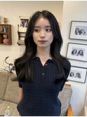 札幌ロング　韓国ヘア暗髪レイヤーカット