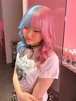 ダズリングディア(Dazzling Deer)&nbsp;ホワイトピンク/ペールブルー/アシンメトリー/デザインカラー