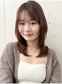 ミディアムレイヤーカット 大人ガーリー 似合わせカット 韓国