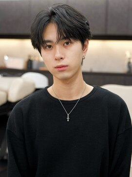 アンサー 原宿(ANSWER) メンズ髪質改善縮毛矯正シースルーセンターパート韓流ヘア