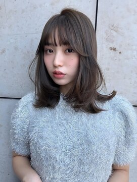 ジーナ 渋谷神南(Zina) オリーブグレージュ×ミディアムレイヤー【Akari】