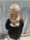 お団子ハーフアップ/ヘアセット/ハーフアップ
