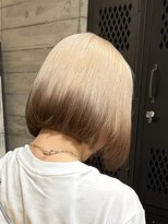 ヲタク 渋谷 代官山 恵比寿(wotaku.) ホワイトボブデザインカラー裾カラーエンドカラーハイトーンボブ