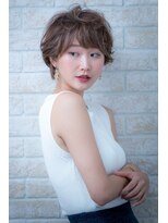 ヘアーアートシフォン 川口東口店(hair art chiffon) 黒髪orことりベージュのウォーターフォールの毛先パーマボブ