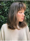 《PearL》毛先パーマ/透明感ニュアンスカラー/グレーベージュ