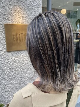 アース 春日部店(HAIR&MAKE EARTH) 白髪ぼかしハイライトロングボブ