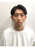 七三オールバックツイストパーマコンマヘアかき上げヘアテクノr