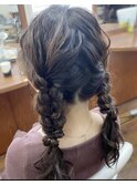 編み込みツインテール
