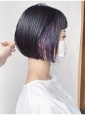 【morio 原宿】ミニボブインナーカラー バイオレット