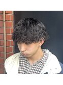 メンズ 波巻きパーマ 前下りマッシュ 【RANDY】