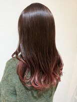 スーリール 博多店(Sourire)&nbsp;ロングヘアチェリーピンクグラデーション