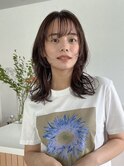 ウルフ風レイヤーミディアム 似合わせ顔周りカット顔まわり