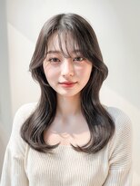 エフフォーユアヘアー 北方店(F for your hair) 韓国風レイヤー顔周りカット透明感カラーアッシュベージュ