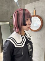 テトヘアー(teto hair) ペールピンク、デザインカラー、ブロックカラー