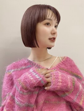 ミィ 浦和(mee) 透明感カラー ボブ 前髪 ショート カラー ブリーチ&ダブルカラー