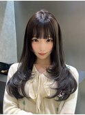 韓国風ヘア/姫カット/ベージュカラー/レイヤーカット