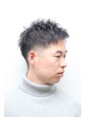 30代40代爽やかツーブロックビジネスアップバングショート