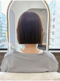 透明感カラーベージュ × 小顔ワンレンヘア