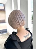 ダブルカラー◎ブリーチハイトーンホワイトベージュボブ