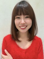 ステアケース 武蔵小杉店(stair:case)&nbsp;内巻きミディアム大人ガーリーオリーブベージュ暗めカラー