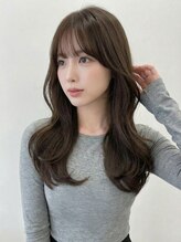 シュガーアンドソルト 垂水(SUGAR&SALT)&nbsp;【ダークモカブラウン】韓国レイヤーロング×薄透け前髪