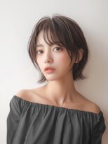 アーダーヘアサロン 武生店(ADER HAIR SALON)&nbsp;大人可愛い切りっぱなしひし形レイヤーカットモカベージュ