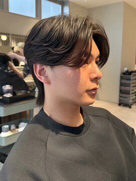 ノラギンザユー(NORA GINZA/U) センターパートウルフダウンパーマメンズヘア銀座メンズヘア黒髪