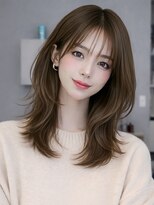 トリッカ シブヤ(TRICCA SHIBUYA)&nbsp;小顔レイヤー/エアリーミディ/大人質感ブラウンカラー/渋谷