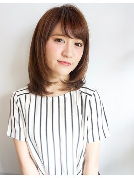 ロミー 本厚木(ROMMY.) 流し前髪 小顔ロブ☆ツヤベージュカラー