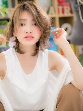 カバーヘア ブリス 戸田公園西口店(COVER HAIR bliss) 斜めバング抜け感くせ毛風小顔ボブルフh2戸田公園20代30代40代