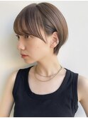 大人可愛い20代30代マッシュショートチョコレートカラー A827