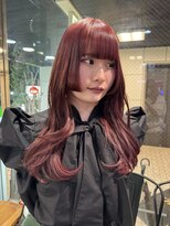 ヘアーアンドメイク ビス(HAIR&MAKE bis) 韓国アイドル姫カット×顔周り×ワインレッド【井澤彩】