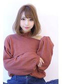 ことりベージュローライト大人かわいい小顔スリークボブ大人ボブ