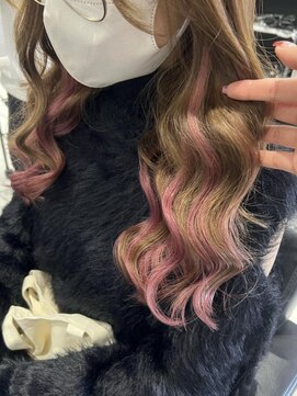 ヘアーデザイン ジェルム(Hair Design germe) ベージュ×インナーピンク / YUDU