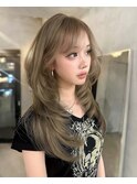 ash beige×レイヤーカット