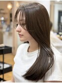 レイヤーカットアッシュカラーケアカラー顔まわりカット