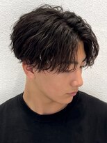 オーシャントーキョー 仙台(OCEAN TOKYO)&nbsp;センターパートメンズパーマ黒髪ショートツーブロックビジネス