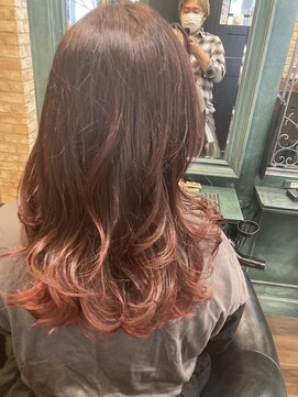 モナン 海老名(Monan) グラデーションカラー チェリーレッド ピンクカラー