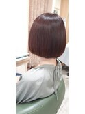 ボブ×ピンクベージュカラー