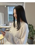 顔まわりレイヤー/大人ロング/黒髪ロング