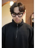 ニュアンスパーマセンターパート韓国ヘアカルマヘア眉毛カット