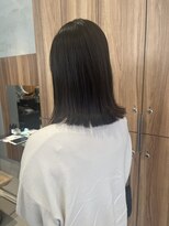 ガリカ 博多(Gallica) <ゲスト>縮毛矯正&カット、ツヤ感黒髪のミディアムボブ