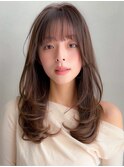 レイヤーカットダークパープルデジタルパーマミルクブラウン