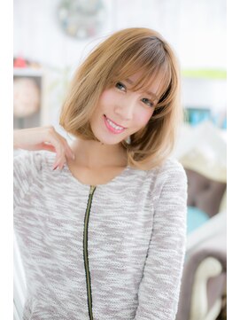 ミック ヘアアンドメイク アップ 駒込店(miq Hair&Make up) ドライ質感で外国人風♪ニュアンスカラーロブヘアa1