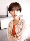 耳かけ/小顔/艶カラー/ナチュラル/ショートボブ/センター南