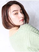 大人可愛い小顔美髪ツヤ髪ダークブラウンセンター分けボブA1