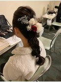 編み込みダウンスタイル